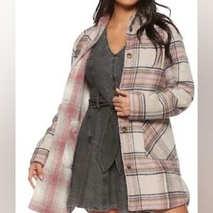 New reversible plaid flannel jacket, size M